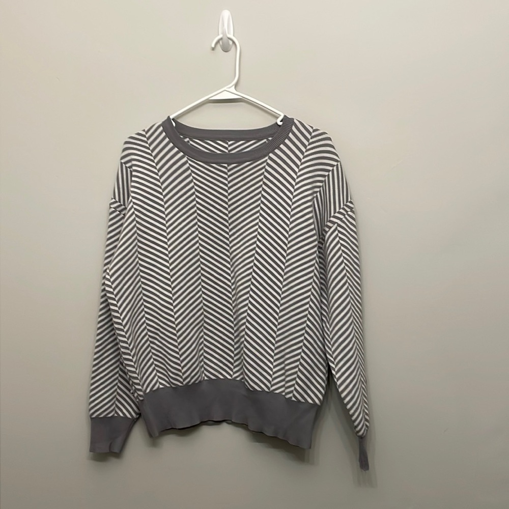 Grey and white sweater